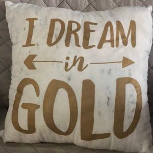 White & Gold Decorative Pillow